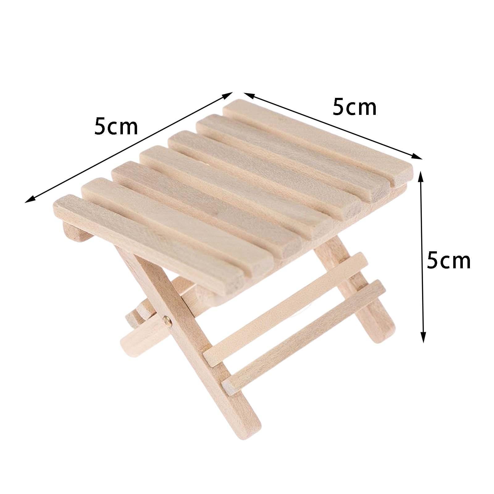 Folding Miniature Beach Table Dollhouse Decoration for Balcony Beach Decoration