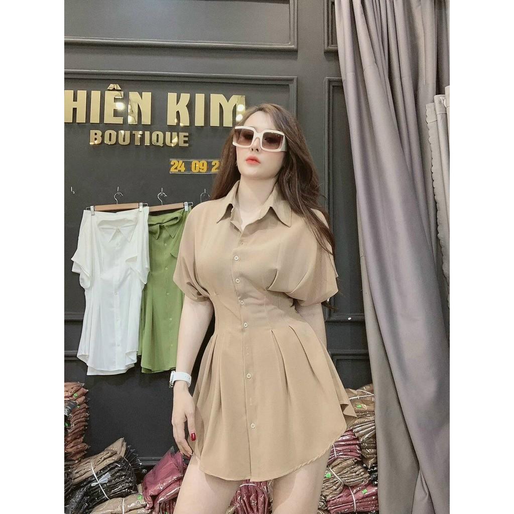 Đầm Váy Dáng Xòe Kiểu Sơ Mi Nhiều Màu Tôn Dáng Siêu Xinh Thời Trang Nữ Dạo Phố, Dự Tiệc