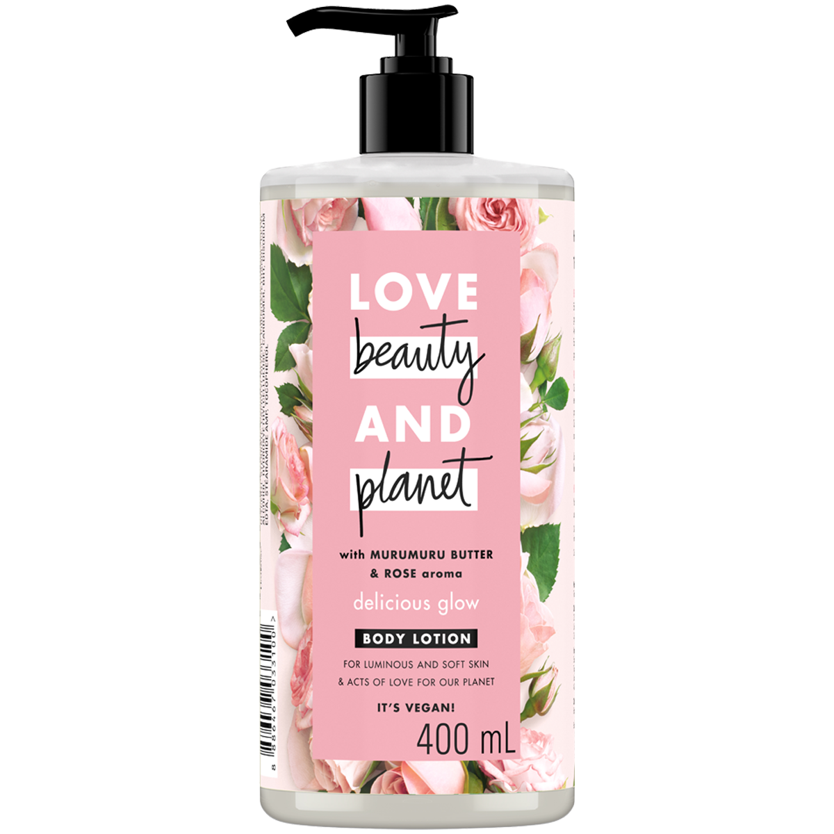 Sữa Dưỡng Thể 400Ml Love Beauty And Planet Làm Sáng Da Delicious Glow Với 100% Tinh Dầu Hoa Hồng Bulgaria