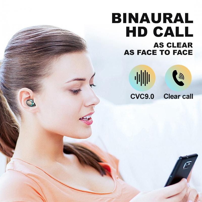 Tai Nghe Không Dây Bluetooth Có Micro Loại Bỏ Tiếng Ồn Tai Nghe Nhét Tai 9D HIFI Stereo Thể Thao Tai Nghe Game Thủ Mini Tai Nghe Nhét Tai