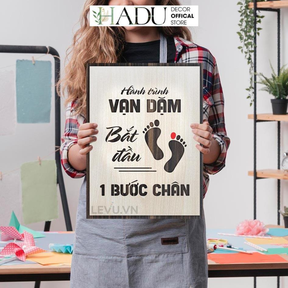 Tranh động lực gỗ handmade decor, tranh khẩu hiệu truyền cảm hứng làm việc hiệu quả 30x40cm - HaduDecor