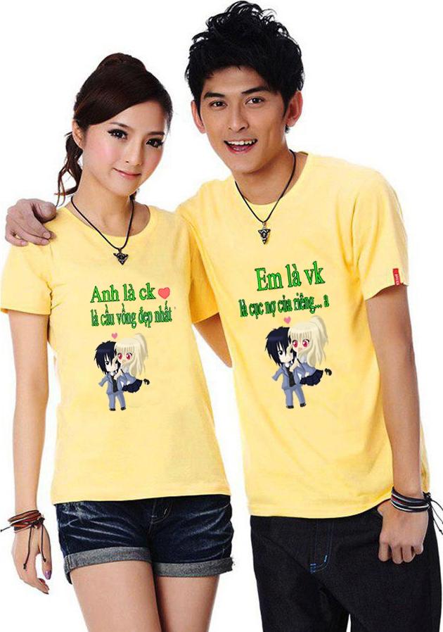 Bộ Áo Thun Đôi Vợ là Cục Nợ của riêng Anh Màu Vàng Nam Nữ