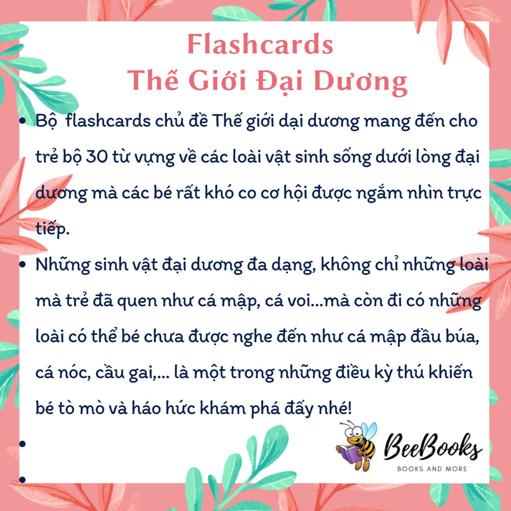 Flashcards - Bộ Thẻ Học Thông Minh Song Ngữ Tiếng Anh Phiên Âm chuẩn CAMBRIDGE - Chủ đề : Thế giới đại dương (3 - 10 tuổi)