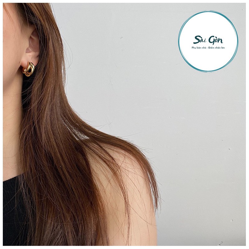 Boong tai mạ vàng phong cách cổ điển SAIGON ACCESSORY