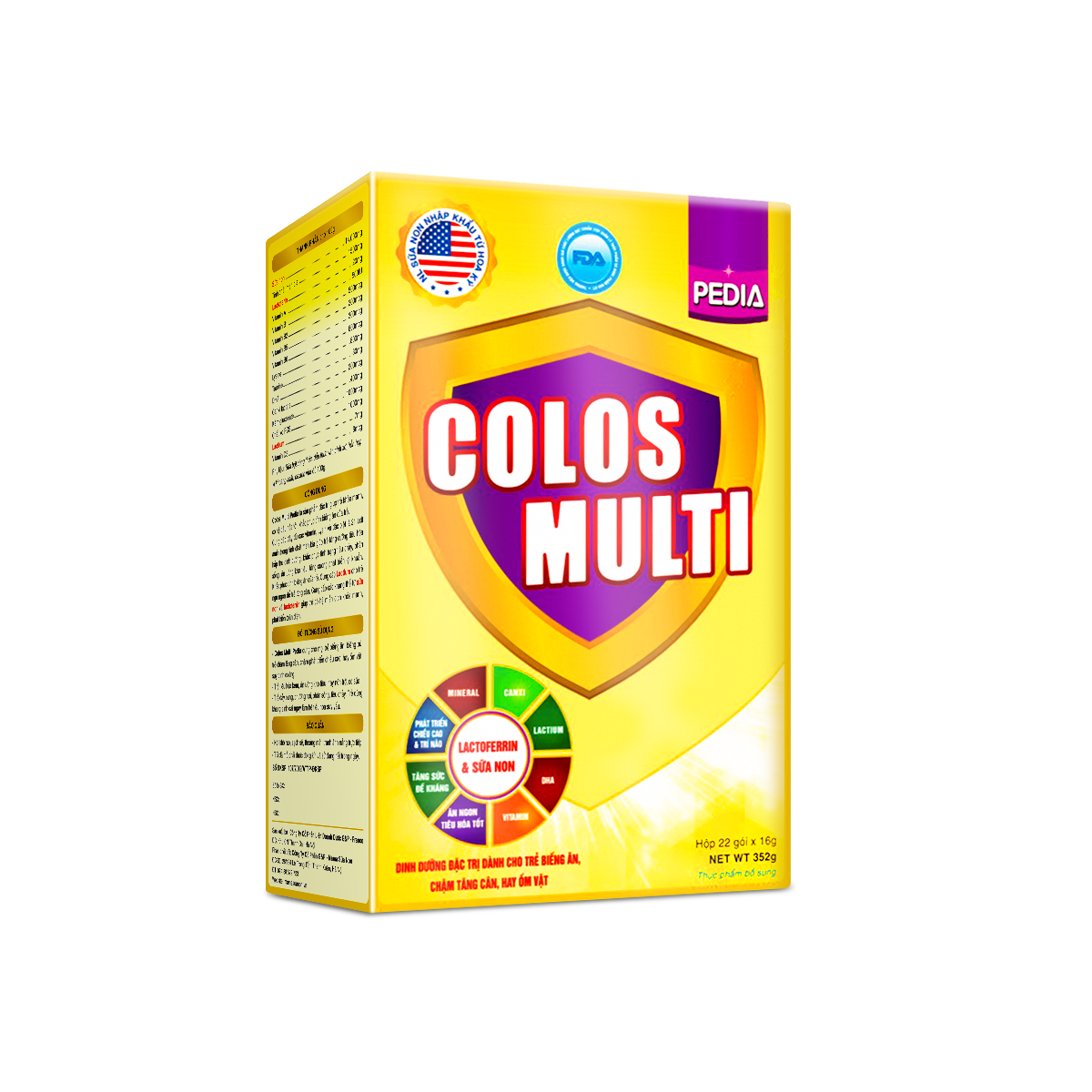 Sữa non Colosmulti Pedia hộp 22 gói x 16g chuyên biệt giúp bé ăn ngoan