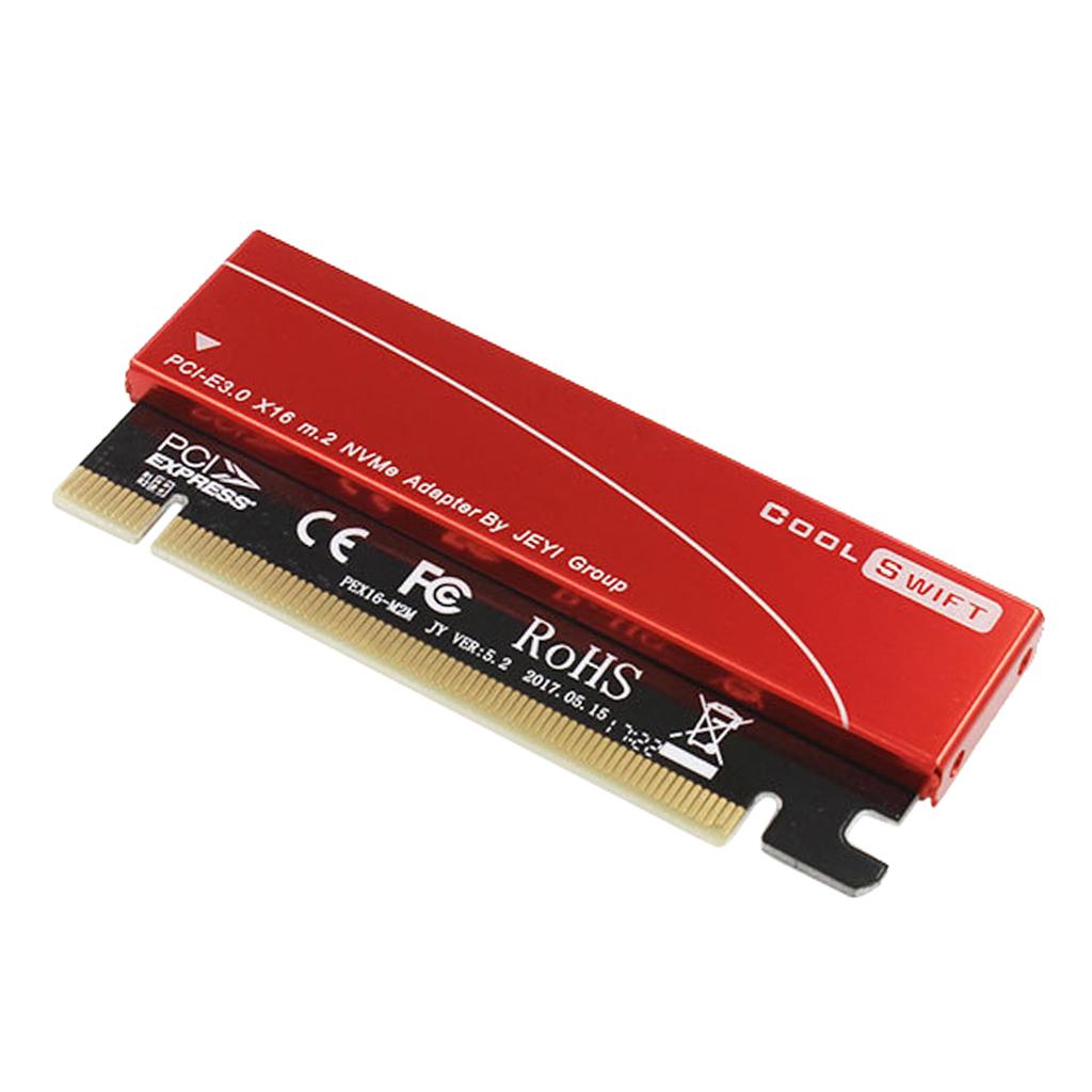 2xNVMe M.2 NGFF SSD to PCIE 3.0 X16 Adapter Expansion Card with Heat Sink Housing