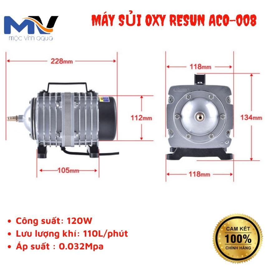 MÁY SỦI OXY HỒ CÁ, HỒ THỦY SẢN RESUN ACO-008|CỬA HÀNG CÁ CẢNH VÀ THIẾT BỊ LỌC NƯỚC HỒ CÁ MỘC VINH AQUA