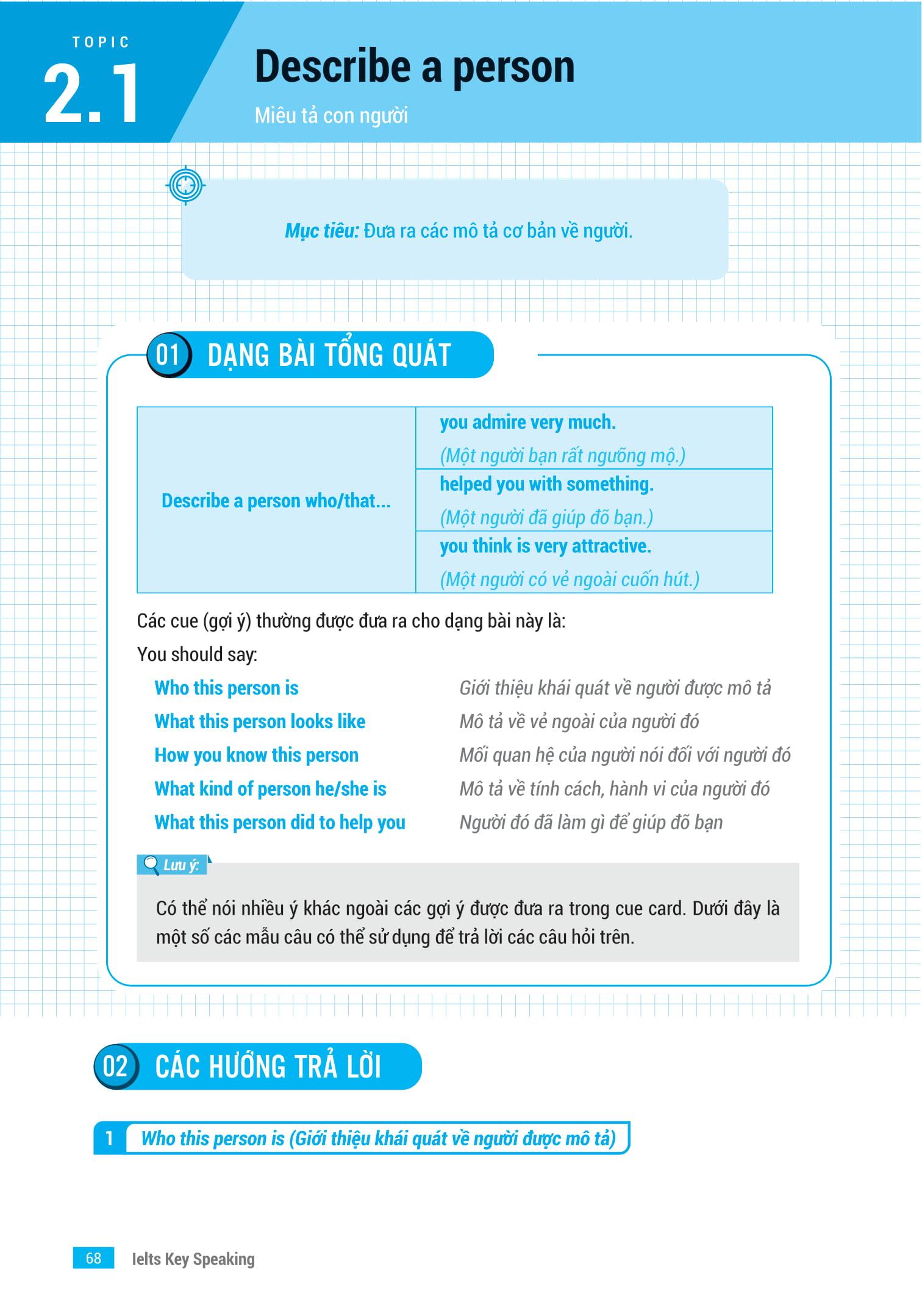 Sách IELTS Key Speaking - Công Thức Học Nhanh IELTS - Speaking Part 1, 2, 3