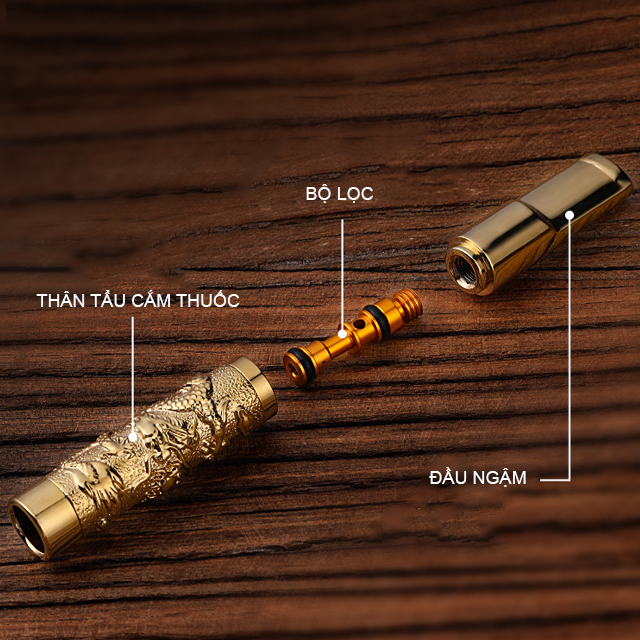 Tẩu Lọc Thuốc Cầm Tay Họa Tiết Hoa Văn Rồng Cao Cấp ZB-376 - Quà tặng cho sức khỏe nam giới ( giao họa tiết ngẫu nhiên )
