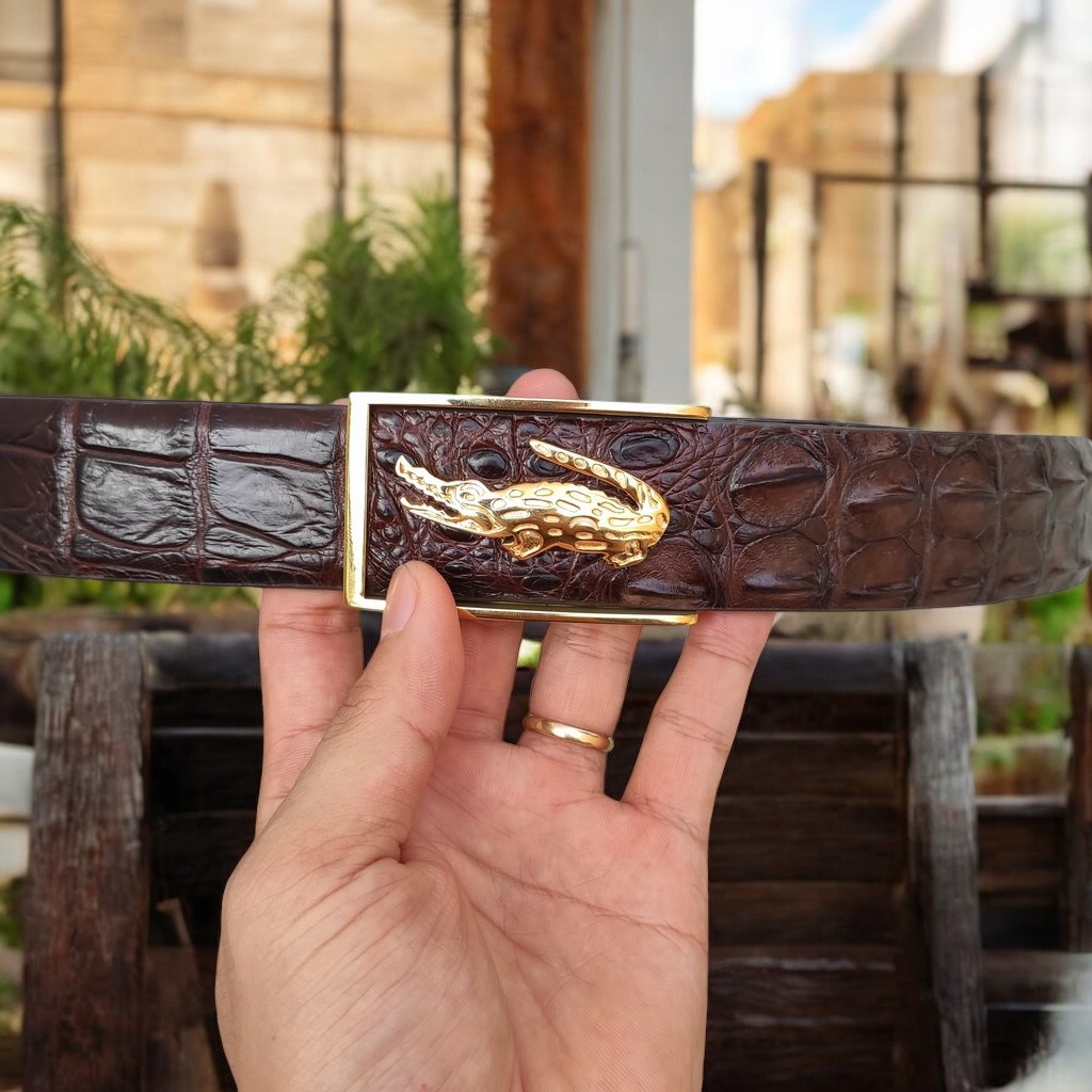 Thắt Lưng Cá Sấu Liền 4cm. Mặt khóa THÉP không gỉ loại 1