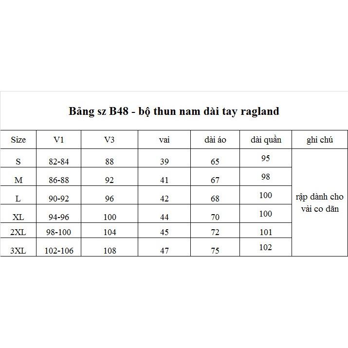 Rập giấy bộ thun nam mã B48 (BẢN VẼ)