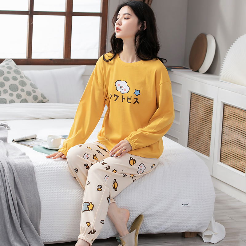 Đồ mặc nhà nữ thu đông cotton mịn đẹp 5131