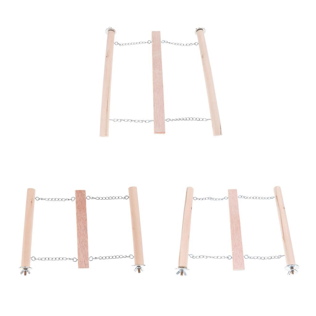 Wooden Mouse Hamster Step Ladder Bridge Pet Parrot Bird Stand Perch Toys