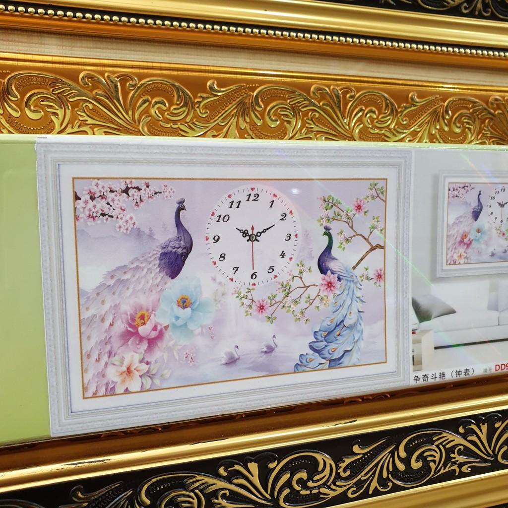 Tranh Đính Đá ĐỒNG HỒ CÔNG . Kích Thước: 75cm x 50cm