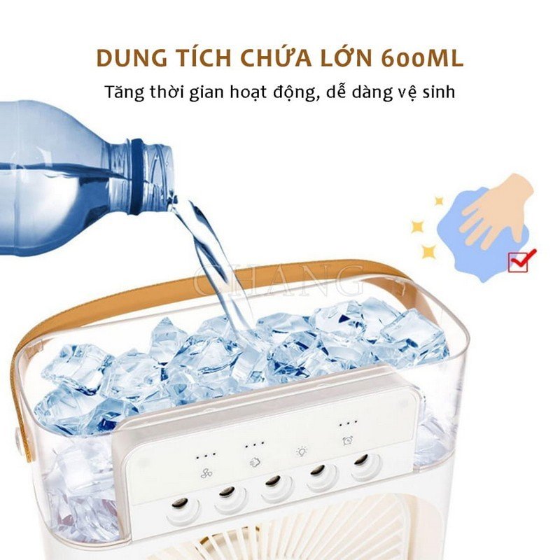 Quạt Điều Hòa Phun Sương Hơi Nước Air Cooler 3 Cấp Độ Có Đèn Led