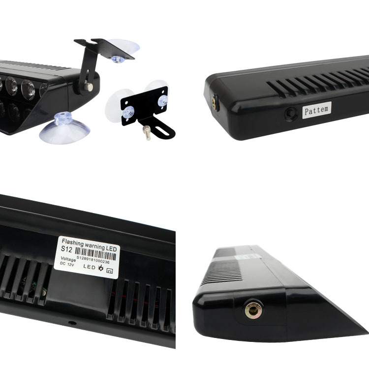 Đèn chớp xanh đỏ, gắn kính lái cho xe cảnh sát, xe ưu tiên, cảnh báo khẩn cấp S12 12 Led 12V - FLASHING KING