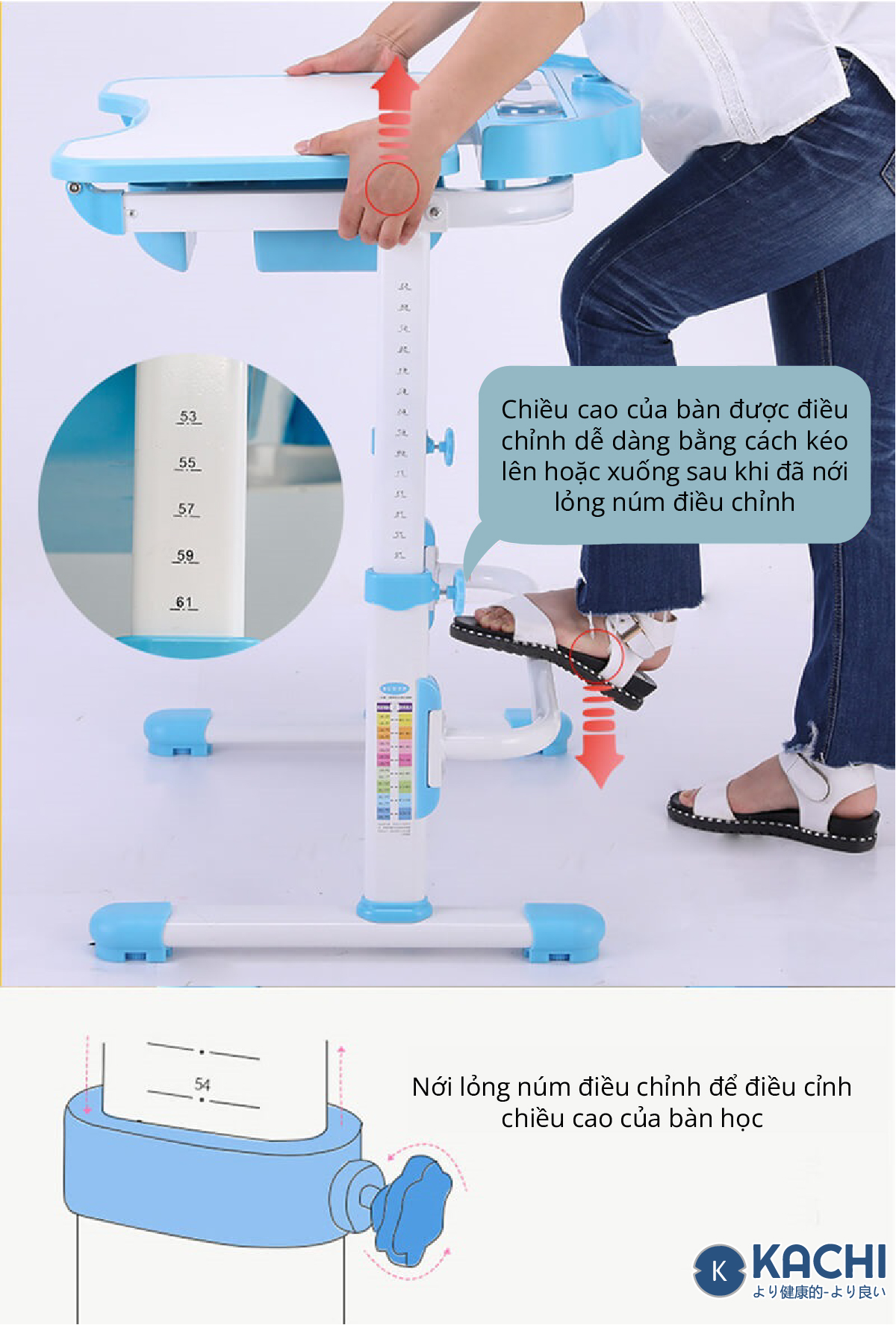 Bàn Học Sinh Chống Gù Kachi MK296