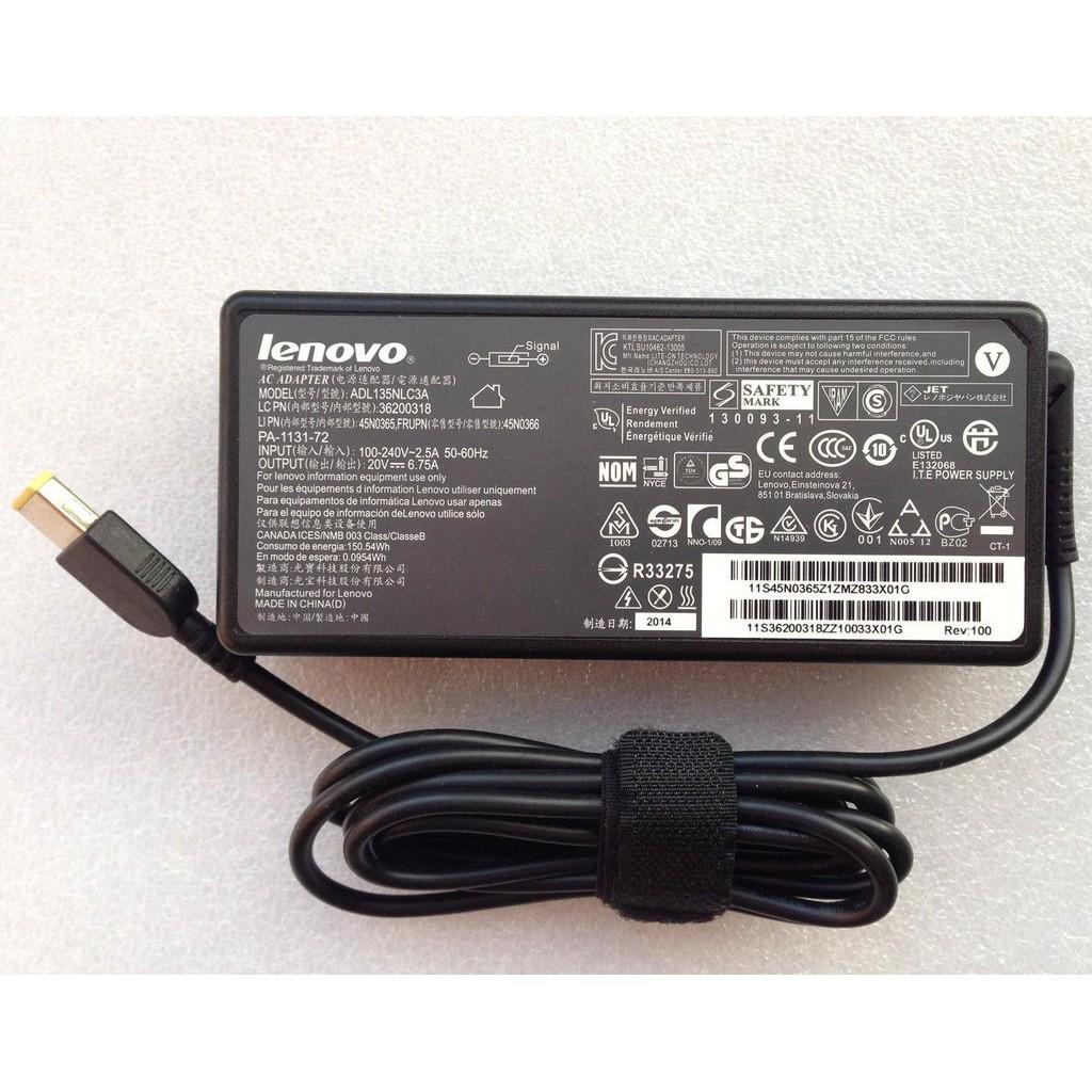 SẠC PIN LENOVO 20V - 6.75A - 135W CHÂN SẠC USB KIM – Lenovo Y40 , Y50 , Y50 , Y70 Touch