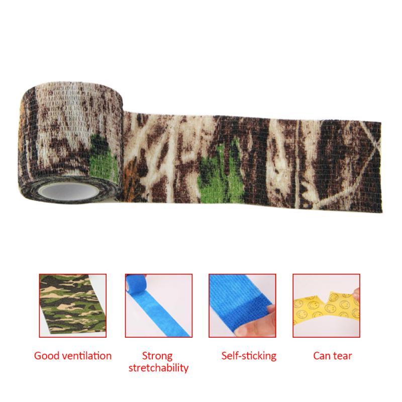 Camouflage Elastic Wrap Tape Hunt Disguise Elastoplast Self Adhesive Sports Protector Knee Finger Ankle Athletic Bandage