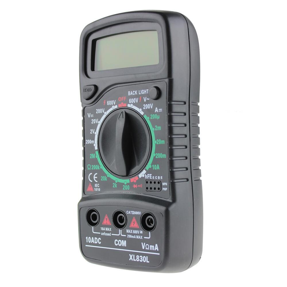 Digital LCD Multimeter Voltmeter Ammeter Ohmmeter Tester DC/AC Voltage Black