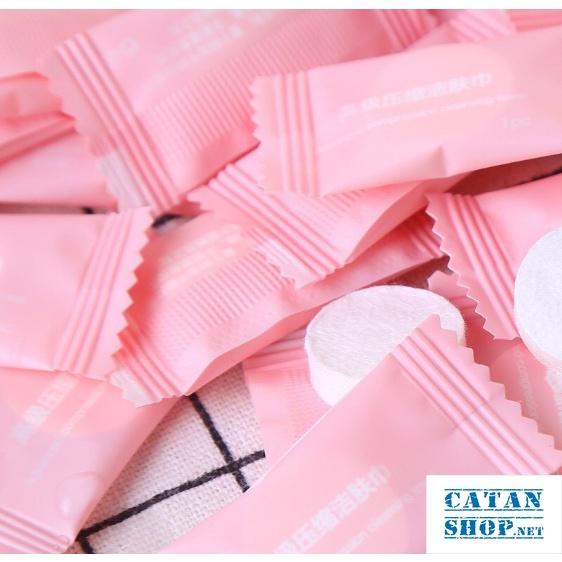 Khăn giấy nén, Combo 10 Khăn khô nén viên kẹo Hàn Quốc bỏ túi mang theo khi đi du lịch, dã ngoại, cực kỳ tiện lợi