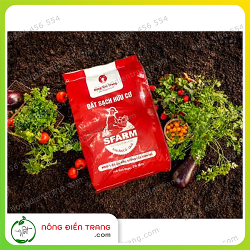 Đất Sạch Hữu Cơ SFARM Chuyên Dùng Cho Rau Ăn Củ, Quả - Bao 20 dm3 - Giàu Dinh Dưỡng, Sạch Mầm Bệnh VTNN Nông Điền Trang