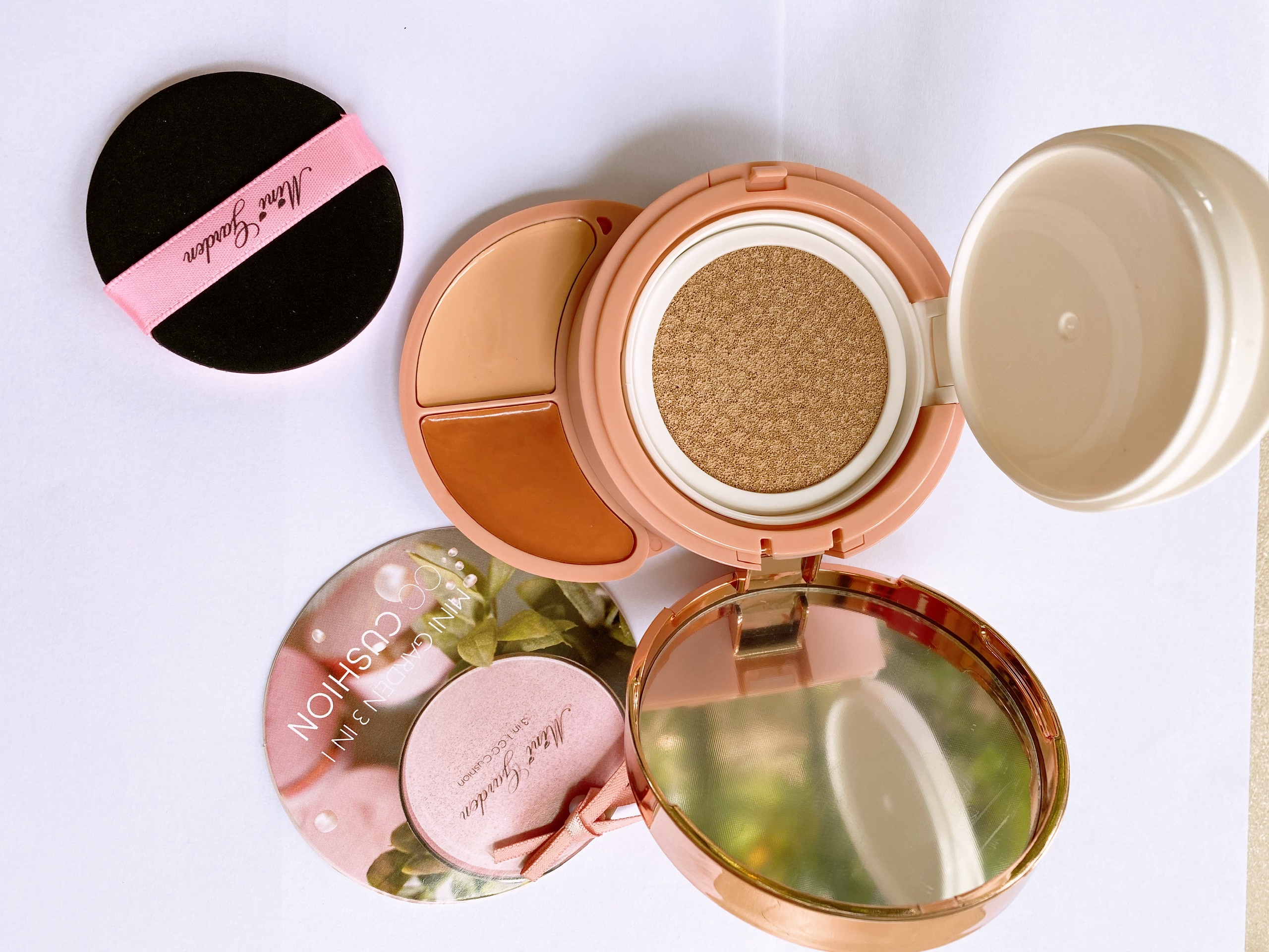 Phấn Nước MINIGARDEN 3 In 1 BB Cushion New Che Khuyết Điểm, lâu trôi, Dưỡng Trắng, Má Hồng, Chống Nắng SPF50+/PA+++