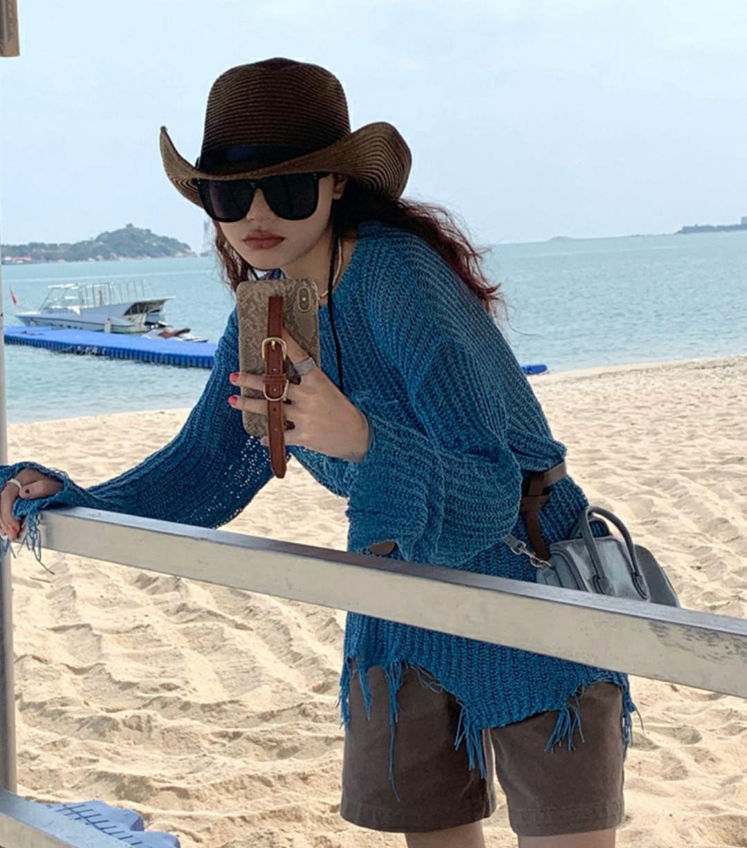 Nón cao bồi nam Mũ cao bồi nữ đi biển rộng vành chống nắng UV thoáng mát gấp gọn Panama thời trang Korea dona22032001