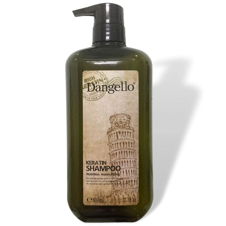 Dầu gội Dangello Keratin shampoo siêu mượt cho tóc khô hư tổn 800ml - Hàng chính hãng