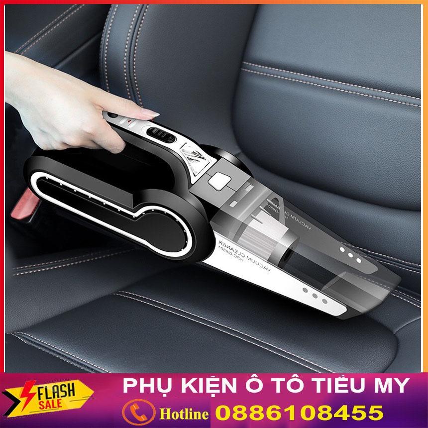 Máy Hút Bụi Ô Tô Đa Năng 4 Trong 1 - Hút Bụi, Bơm Lốp, Đo Áp Suất Lốp, Đèn Pin Chiếu Sáng, Bơm Khoẻ