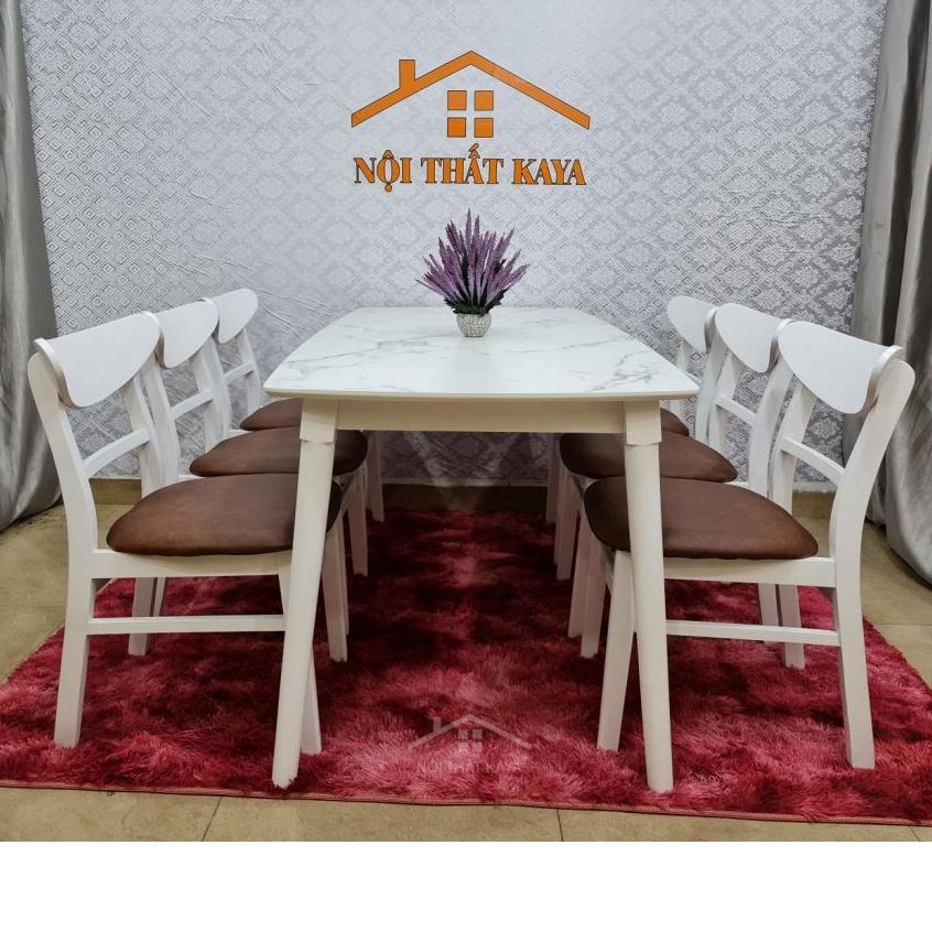 Bộ bàn ăn 6 ghế Lunar giả đá