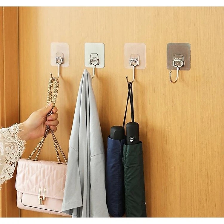 Móc dán tường inox 304 chịu lực, miếng dán tráng bạc siêu dính, móc dán chịu lực loại tốt chính hãng TOKDODO