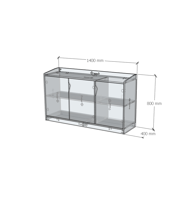 [Happy Home Furniture] WINNI, Tủ lưu trữ 3 cánh mở, 140cm x 40cm x 80cm ( DxRxC), TCM_151