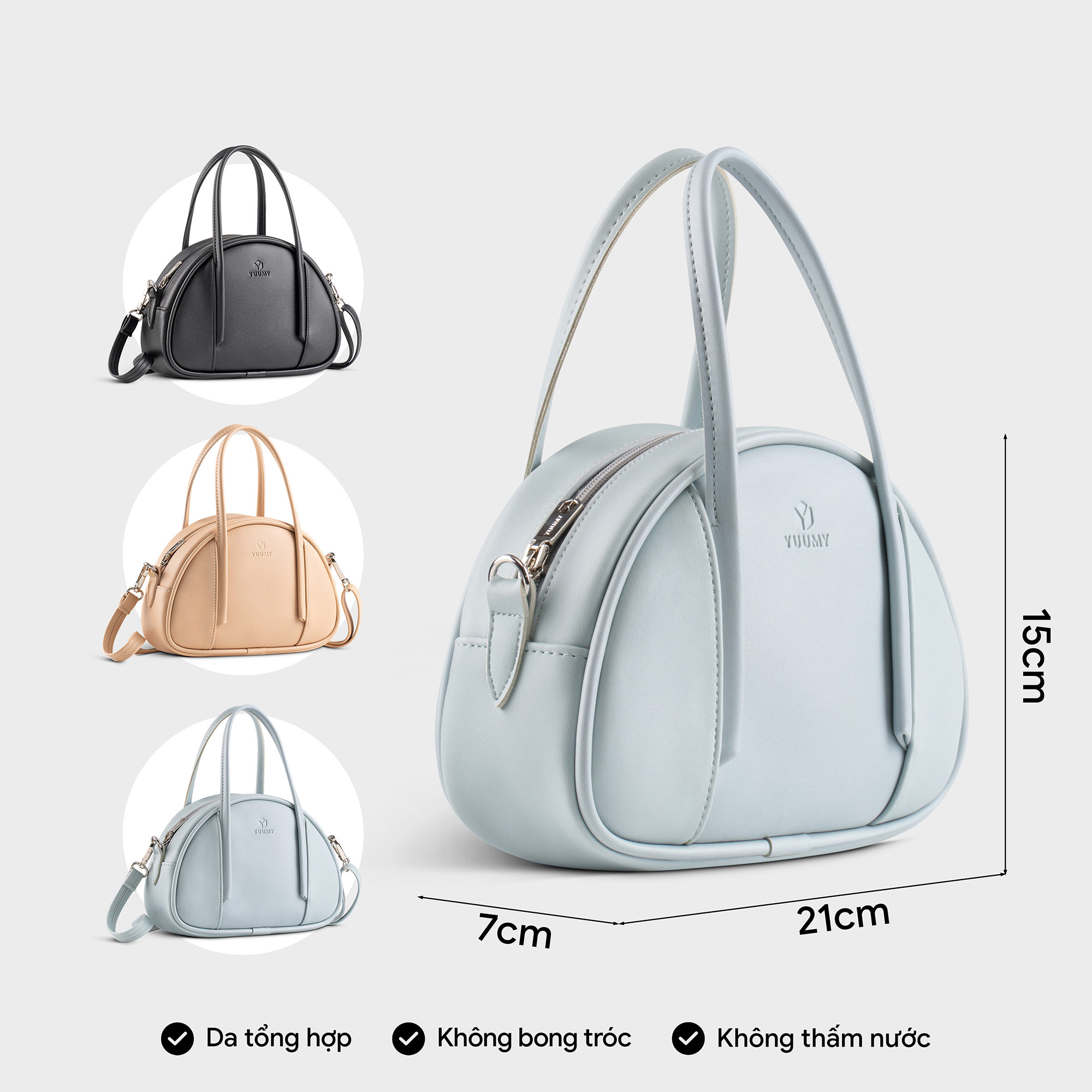 Túi Yuumy ( Thời trang nữ dáng hến dễ thương size 21 - Túi đeo chéo da Seasand YN233 )