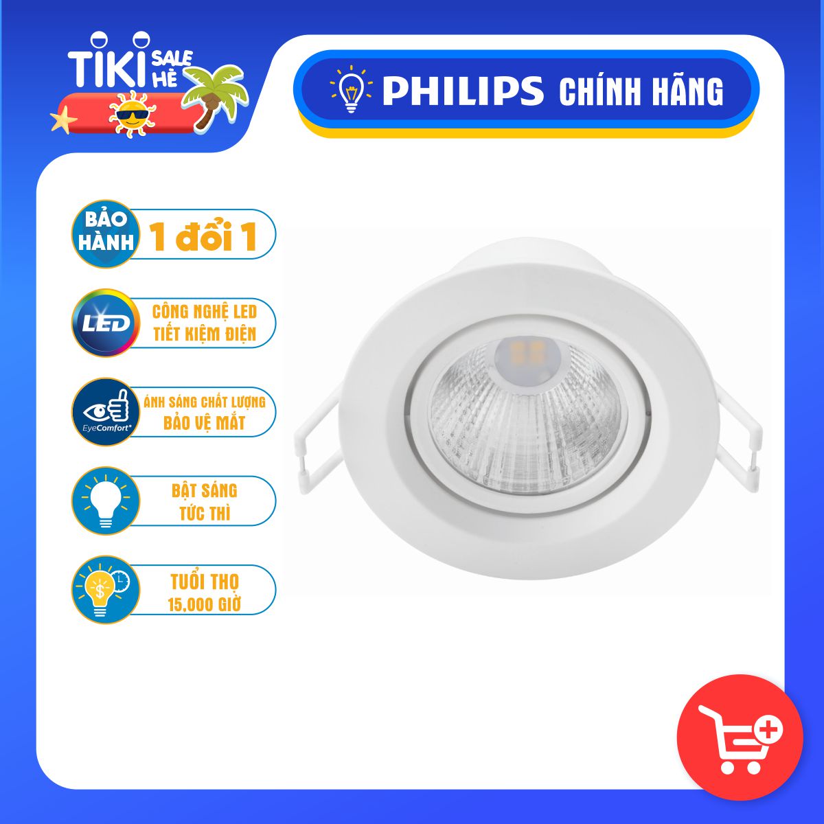 Bộ đèn LED Spotlight SL201 PHILIPS 220-240V - Chiếu điểm hiệu quả, thay đổi góc chiếu linh hoạt - Hàng Chính Hãng