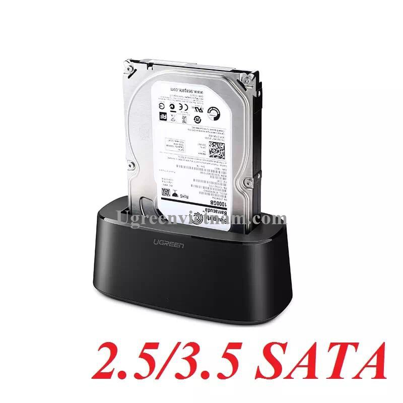 Hộp đựng ổ cứng Docking 2.5/3.5inch Sata/USB 3.0 hỗ trợ 12TB Ugreen 50740 - Hàng chính hãng