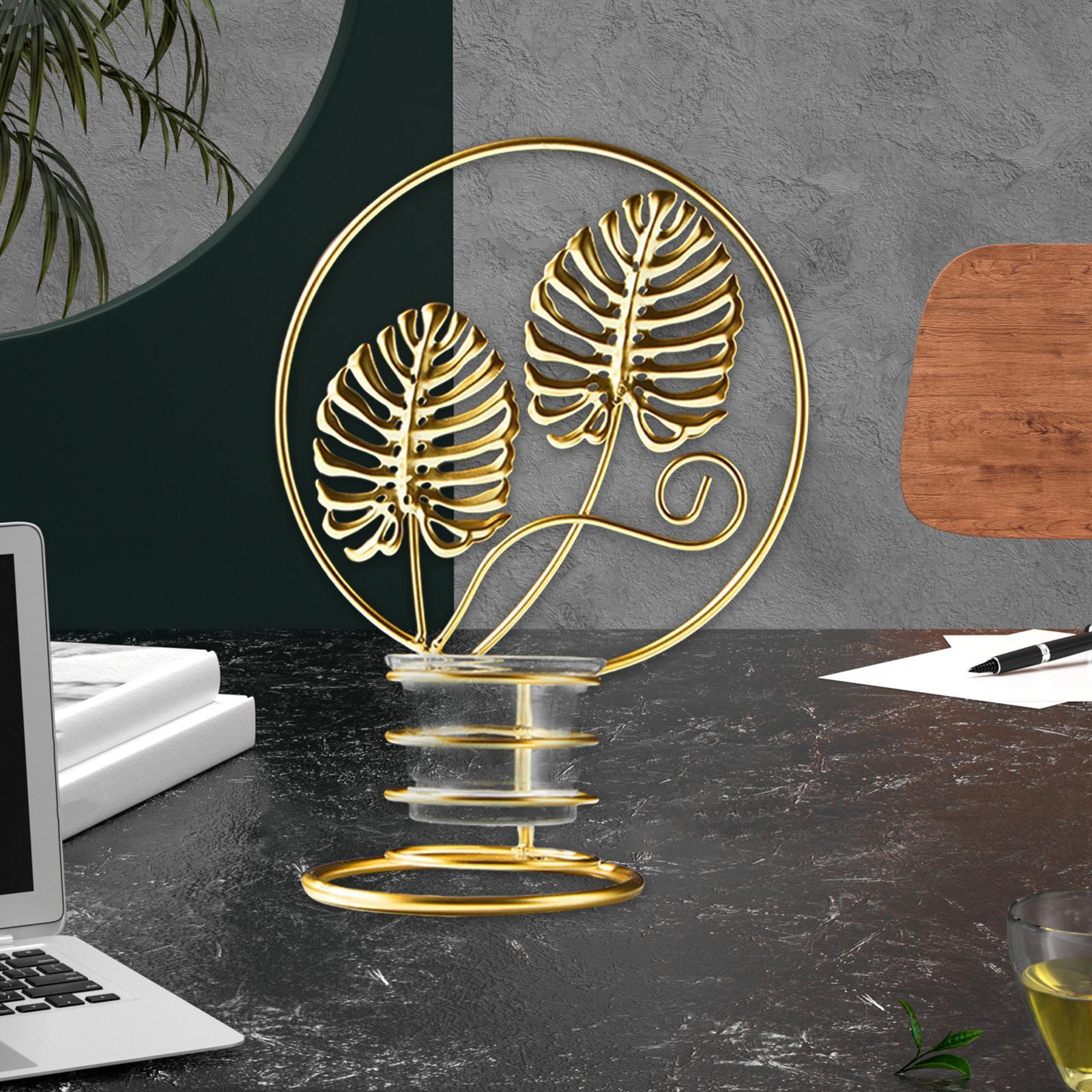 Tea Light Holder Leaves Metal Candle Holder for New Year Wedding Anniversary