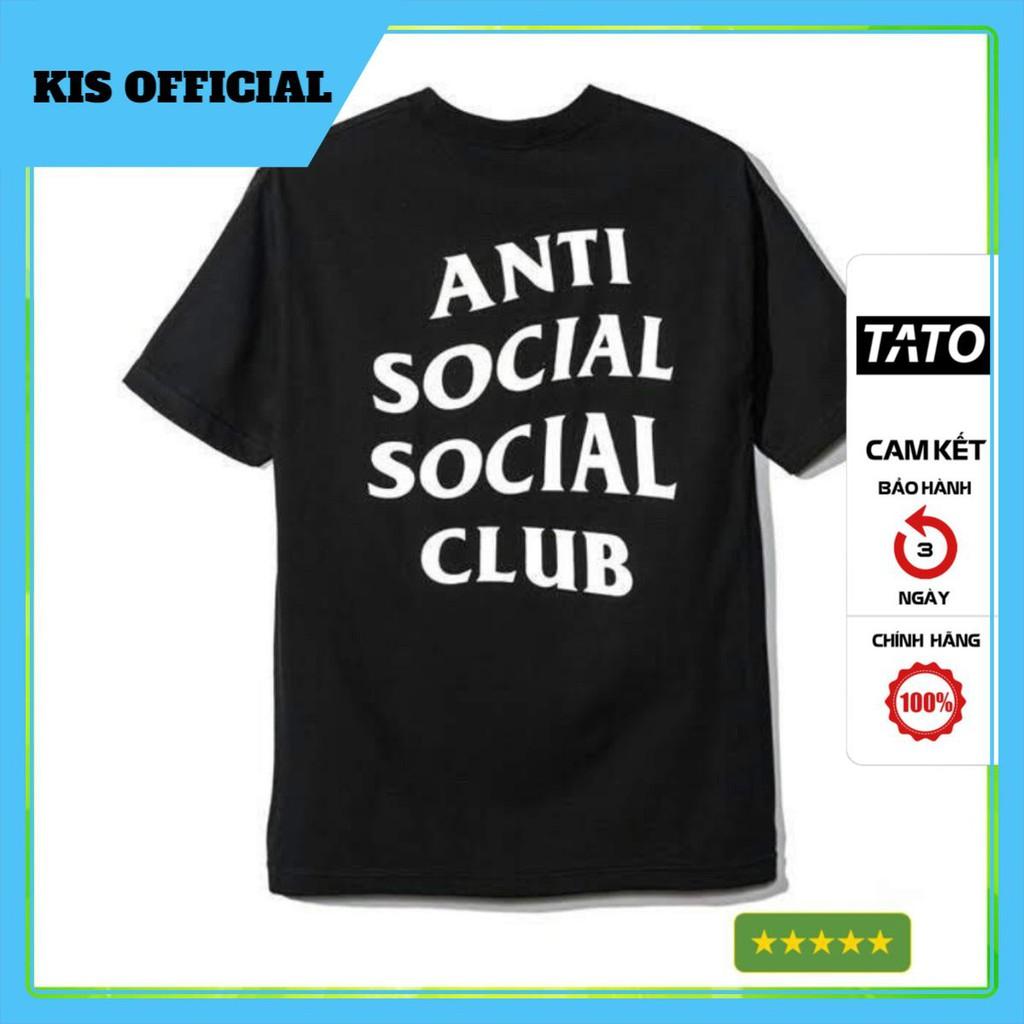 Áo thun Anti Social Social Club form rộng nam nữ unisex, màu đen, tay ngắn, tay lỡ FreeSize