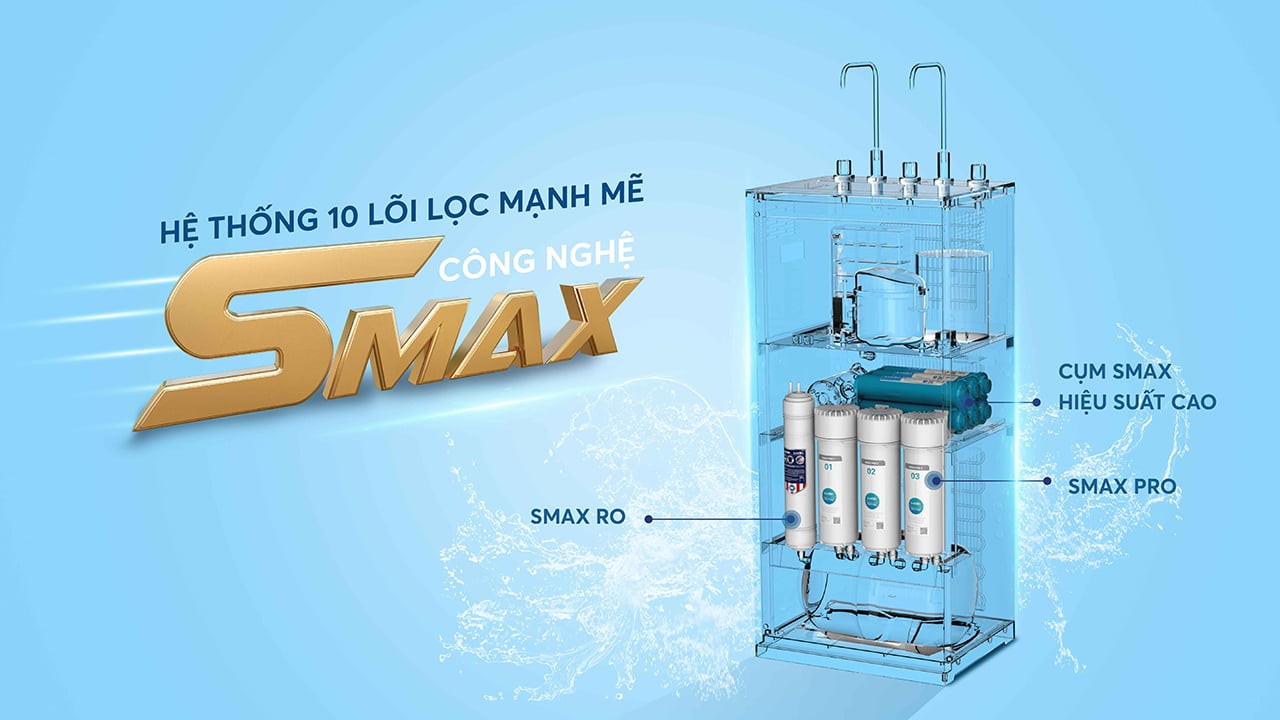 Máy lọc nước nóng lạnh Karofi KAD-I55 công nghệ làm lạnh Block 10 lõi lọc hàng chính hãng