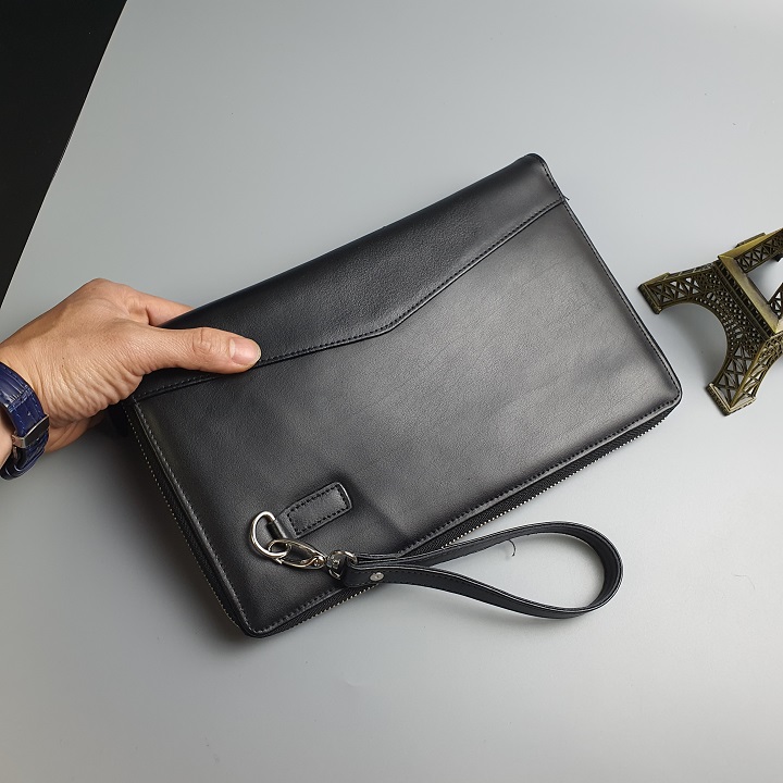 Clutch cầm tay nam; Ví cầm tay nam da bò thật CL120LEA - 100% da bò thật