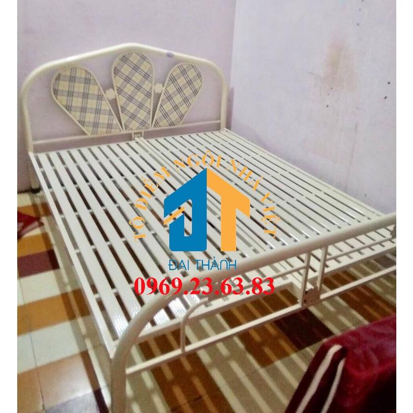 Giường sắt kích thước ngang 1M8 dài 2M – GS42 mẫu đơn giản, tiện dụng