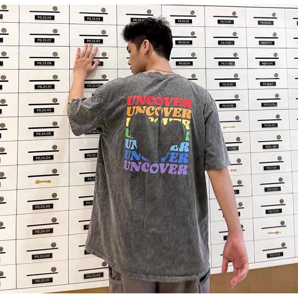 Áo thun UNCOVER Wash 7 màu áo thun wash tee Xám full tag nam nữ - Gin Store