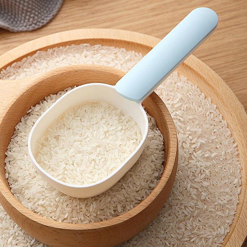 Plastic Rice Spoon Powder Scoop Rice Spice Flour Large Sealing Scoop Shovel Kitchen Tools Kitchenware Coarse Grains With Clip