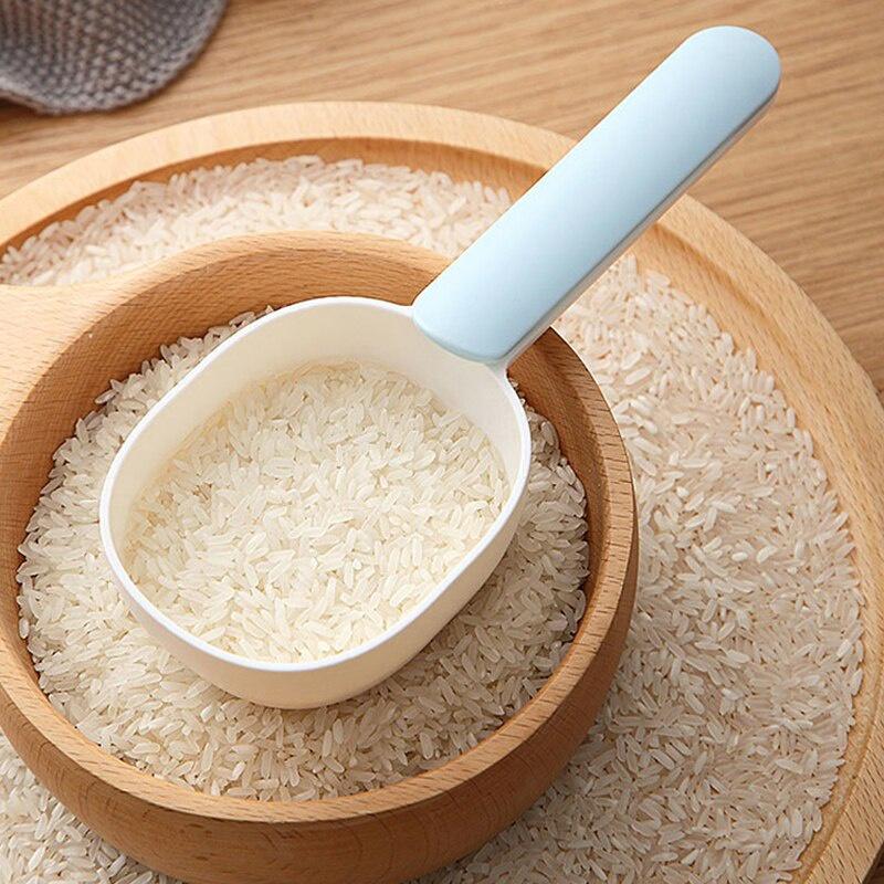 Scoop rice spoon kitchen household rice shovel flour spoon coarse grains with clip spoon large capacity sealing spoon