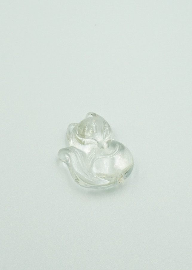 Mặt dây Hồ Ly thân thiện đá Topaz trắng Tình Duyên - mạng Kim