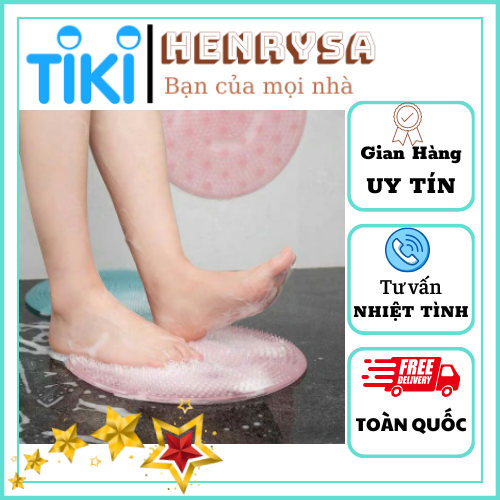 Tấm Silicon chà lưng massage lưng, massage chân hút chân không tiện lợi - Hàng loại 1 Henrysa