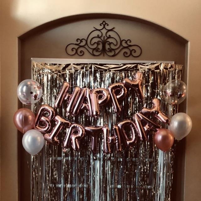 Bộ chữ happy birthday màu rose gold
