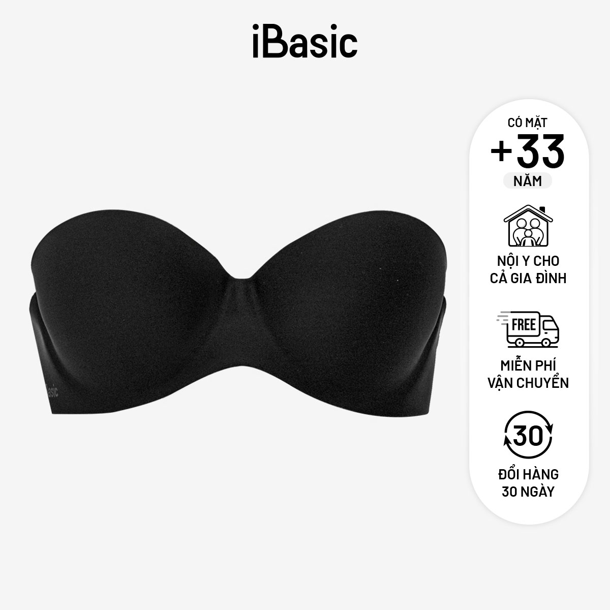 Áo ngực nữ cup ngang có gọng không dây kèm phụ kiện dây trong iBasic PK069