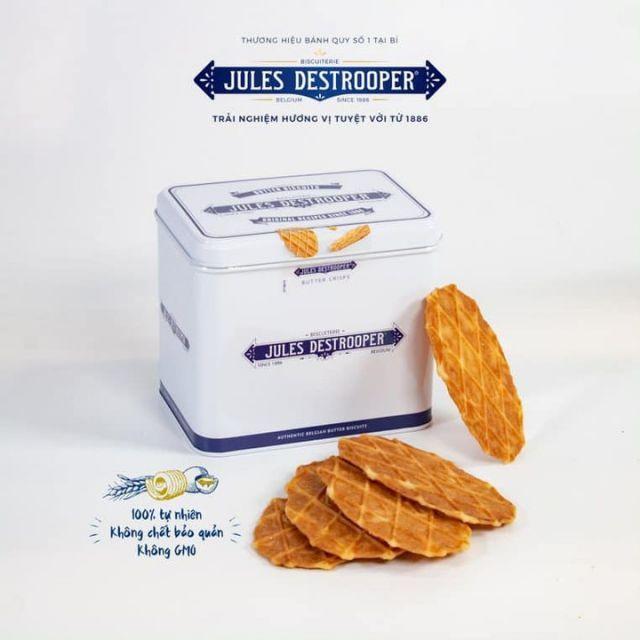 Bánh quy bơ giòn Jules Destrooper Butter Crisps hộp thiếc 233g