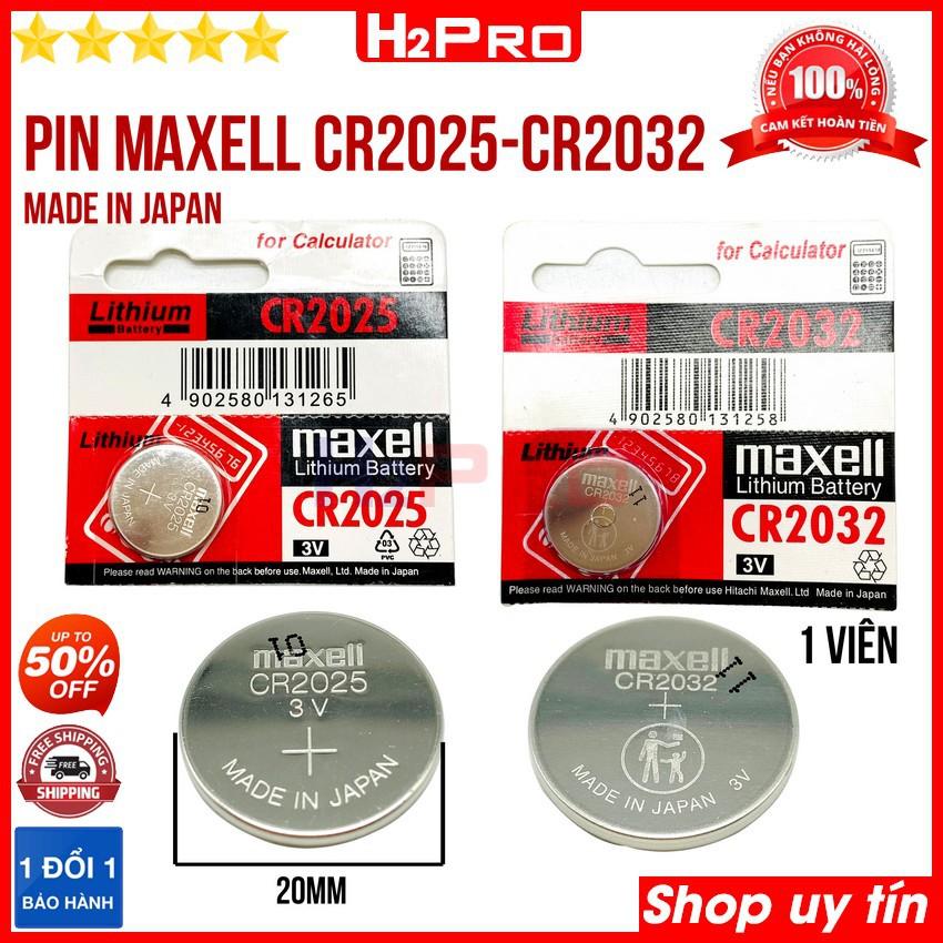 Pin cúc áo Maxell CR2025-CR2032 3V Japan H2Pro Lithium cao cấp dung lượng cao(1 viên),Pin Maxell CR2025-CR2032 hàng Nhật